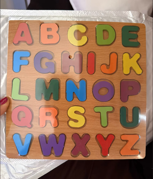Colorful Wooden Alphabet Puzzle Board