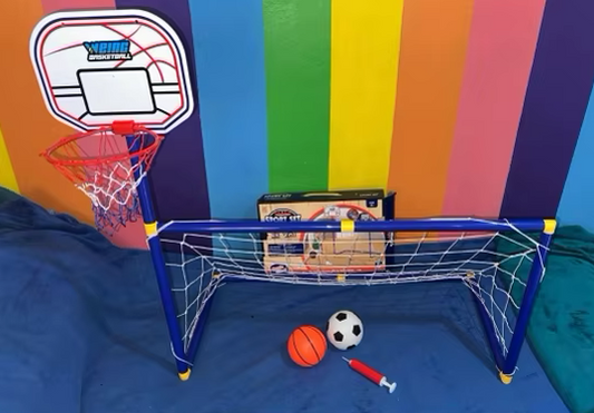 2-in-1 Basketball and Football Goal Set for Kids – Outdoor Sports Fun