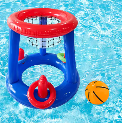 Inflatable Pool Basketball & Ring Toss Game Set